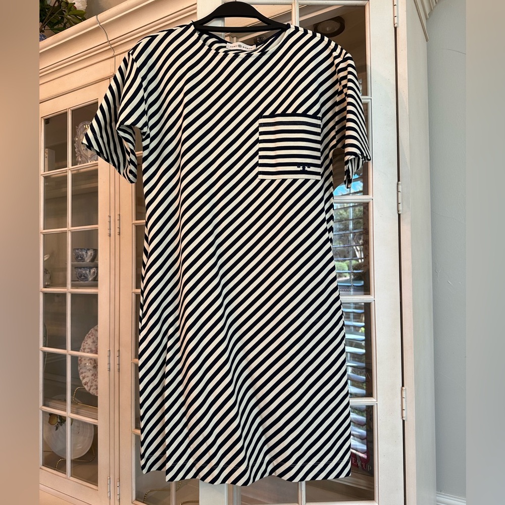 Tory Burch pocket stripe T shirt dress NWOT XXS